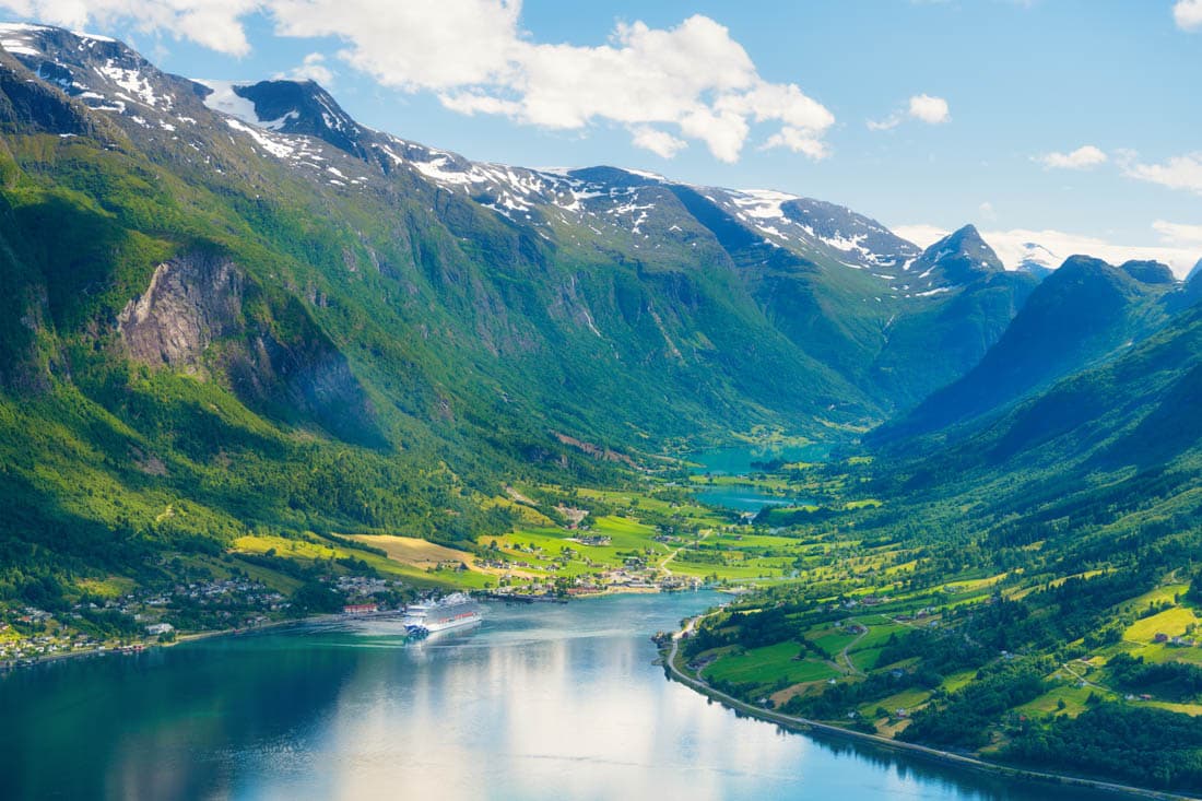 Le Geirangerfjord depuis les hauteurs, l'un des plus beaux fjords de Norvège
